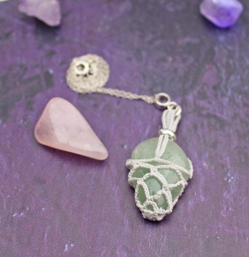Interchangeable crystal pouch necklace from GoodTwineofLincoln
