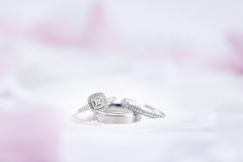 silver diamond ring