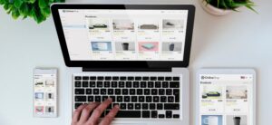 person setting up a responsive website