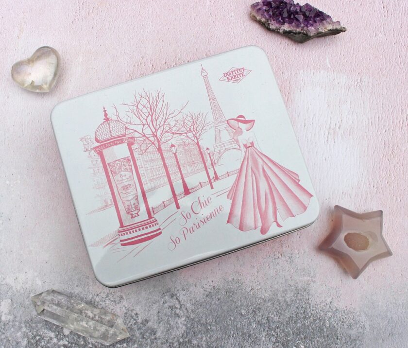 Institut Karite 4PC Rose Mademoiselle Metallic Gift Tin