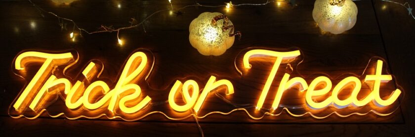 Trick Or Treat Halloween Neon Wall Light from Lights4Fun