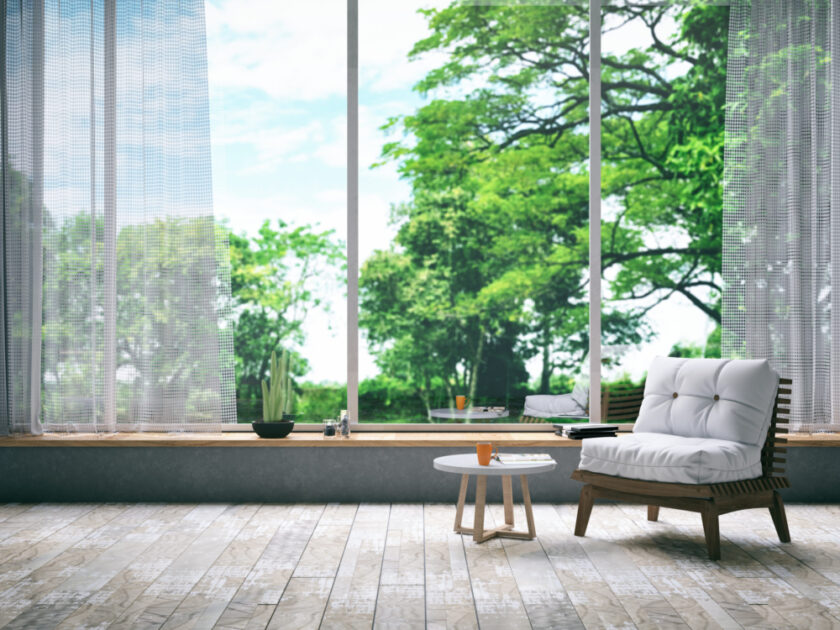 comfortable chair infront of an open window