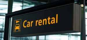 car rental sign