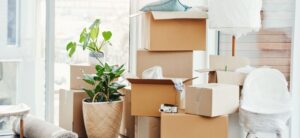 items packed up ready for moving day