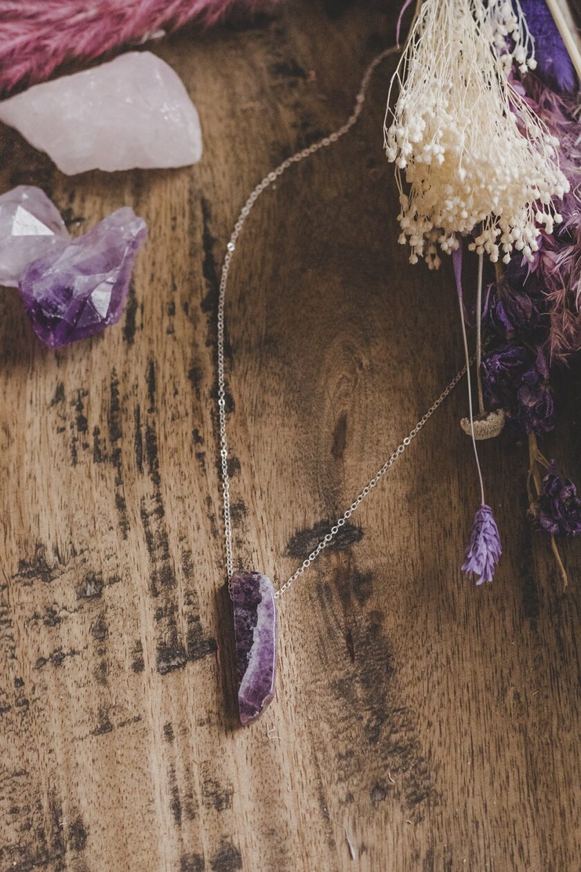925 Sterling Silver & Amethyst Pendant Necklace