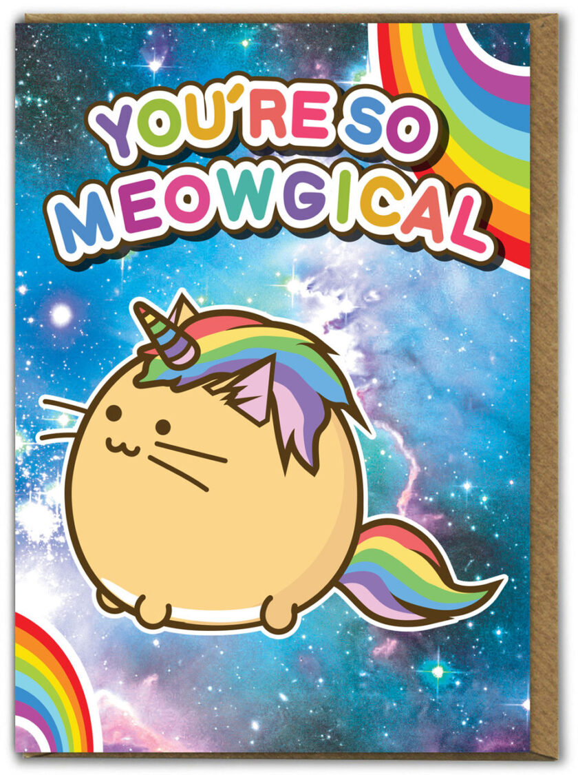 CUTE BIRTHDAY CARD - YOU'RE SO MEOWGICAL BY FUZZBALLS