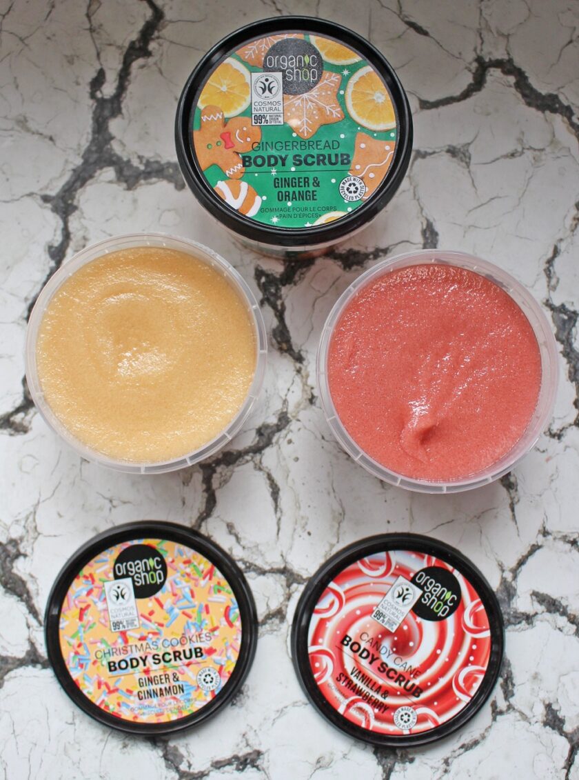 Organic Shop Christmas Body Scrubs Open