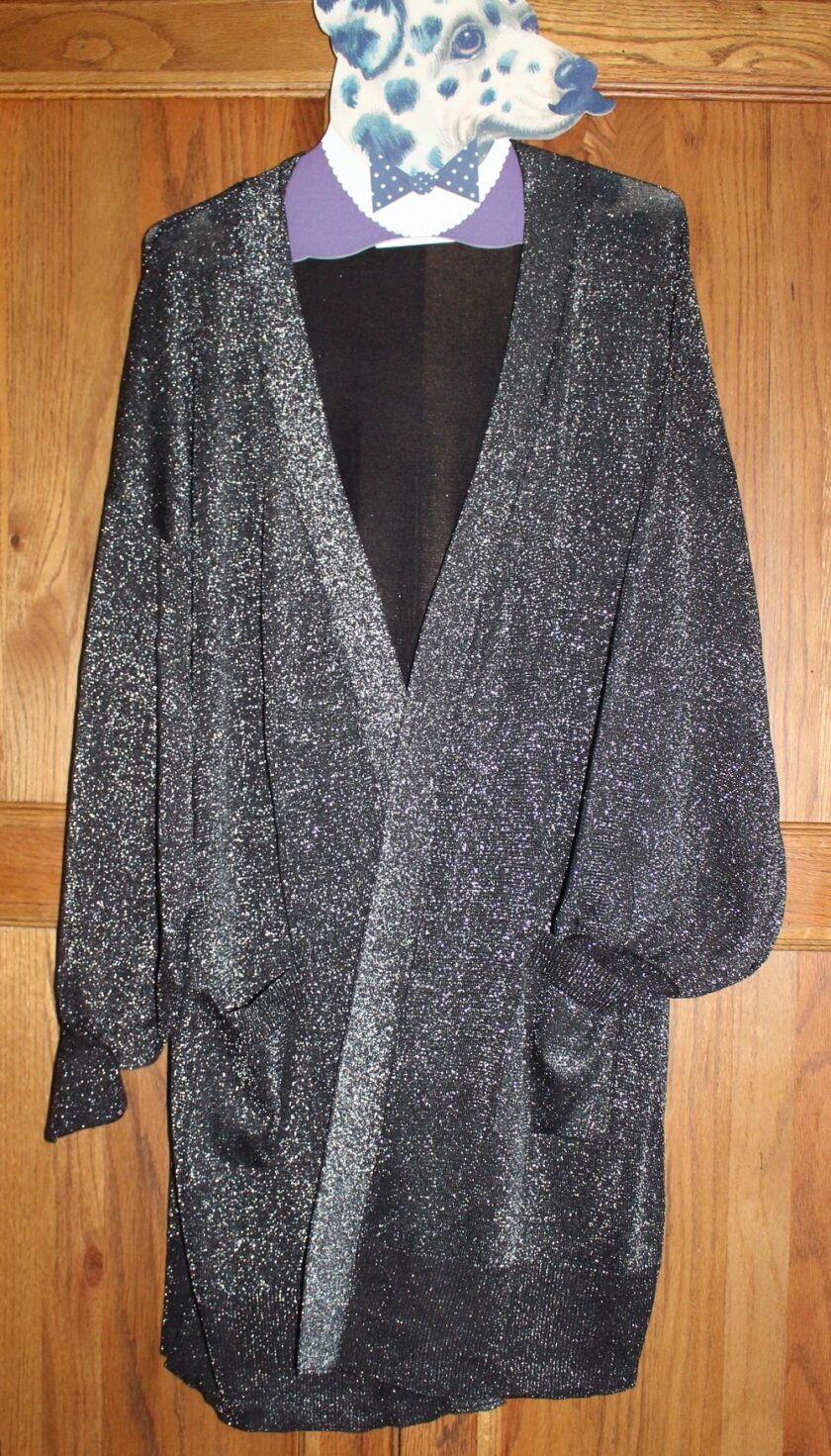 Curve Black Glitter Balloon Sleeve Cardigan