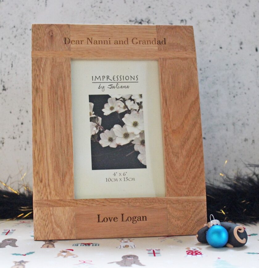 Personalised Cross Batons Wooden Photo Frame - Engravers Guild