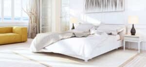light and bright bedroom area