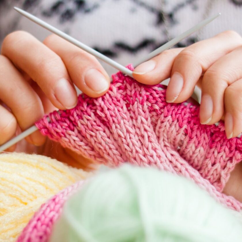 person who has taken up the hobby of knitting