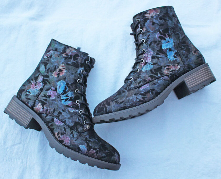 Cotton Traders Floral Lace-Up Boots