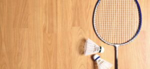 badminton racquet and shuttlecock