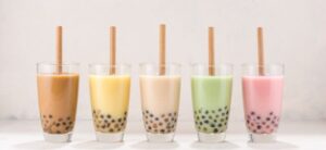 row of bubble tea