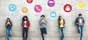 social media concept of people on their phones