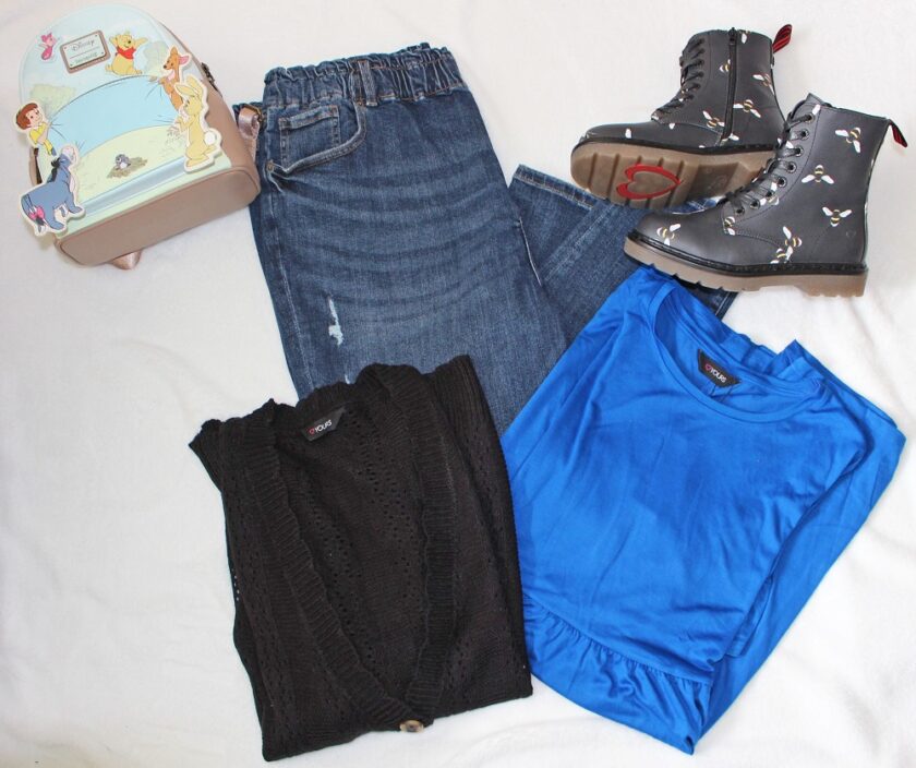 Afternoon Tea Outfit Idea Yours Clothing Heavenly Feet Boots and LoungeFly Bag