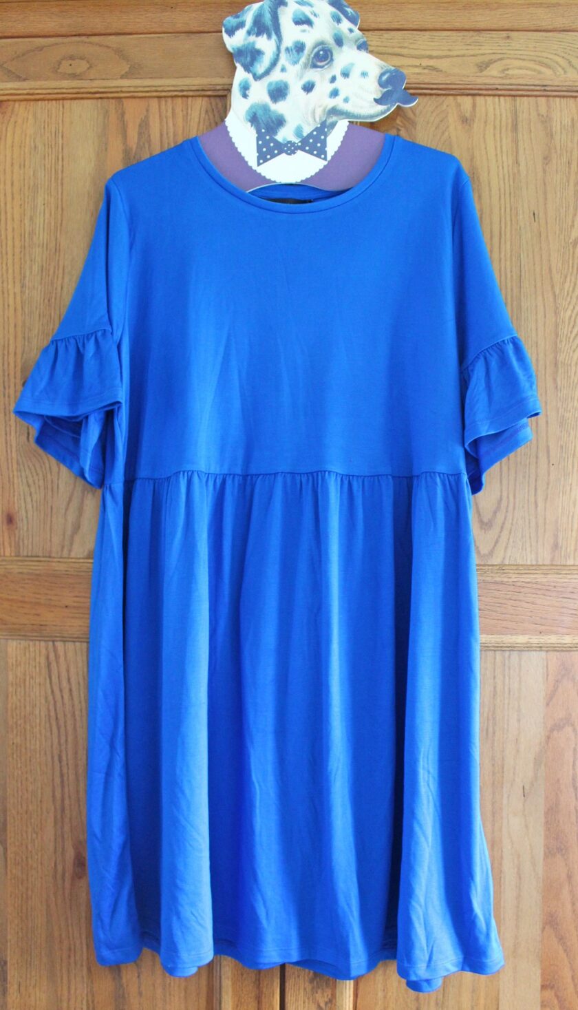 YOURS Curve Cobalt Blue Frill Sleeve Smock Dress