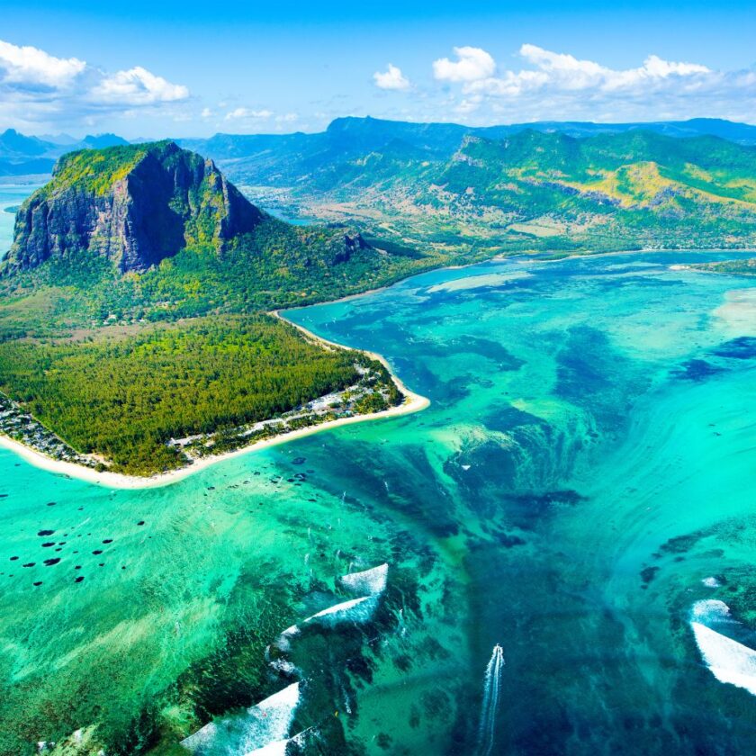 ariel view of Mauritius