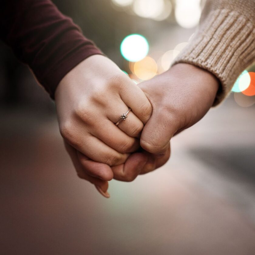 couple holding hands