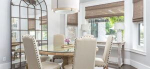 dining room with windows letting in lots of light