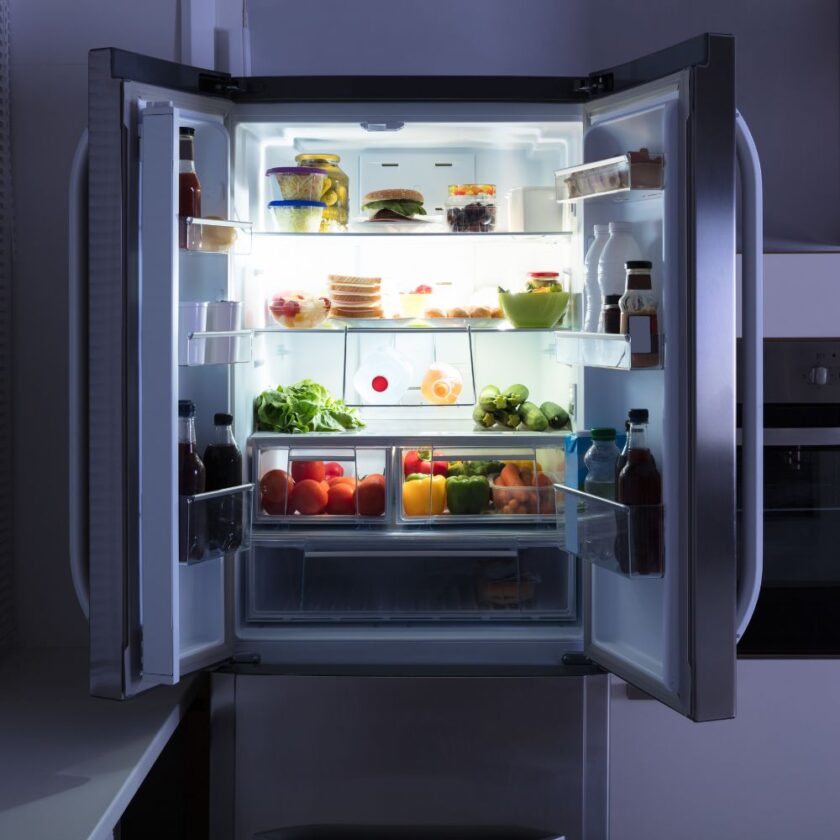 open kitchen fridge 