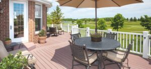 deck outside a home with an amazing view