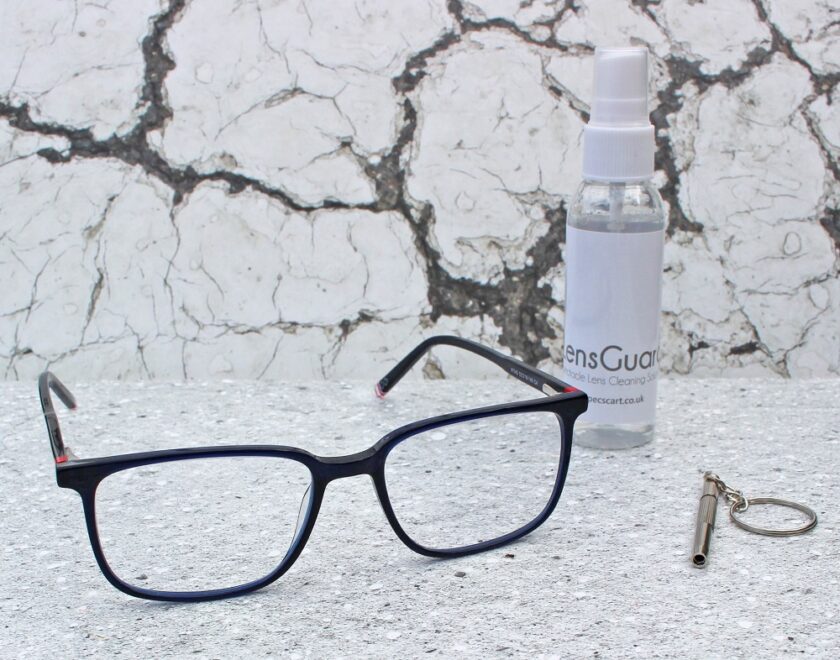 Blue Rimmed Rectangular Glasses from Specscart