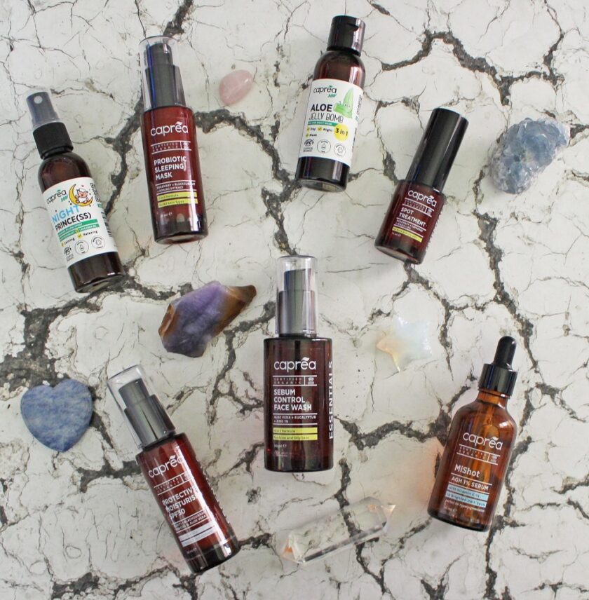 Caprea Beauty Products Flatlay