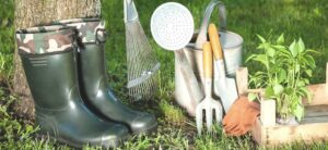 garden tools sat outside