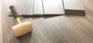 vinyl plank tiles ready to be laid
