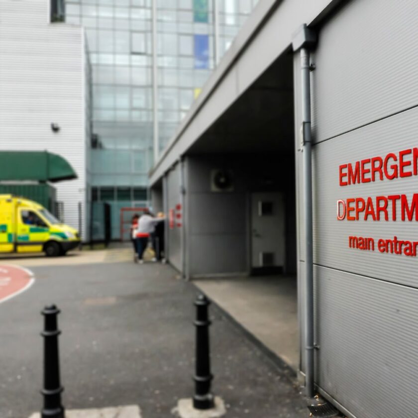 ambulance outside an E&A department