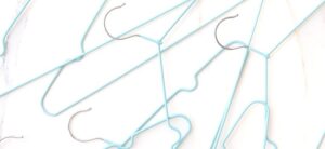 blue coathangers