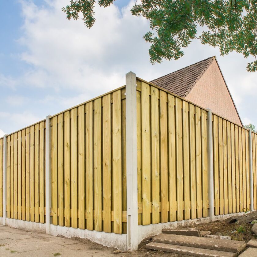 new wooden fence around a home