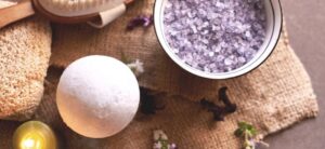 spa items ready for an at home spa day