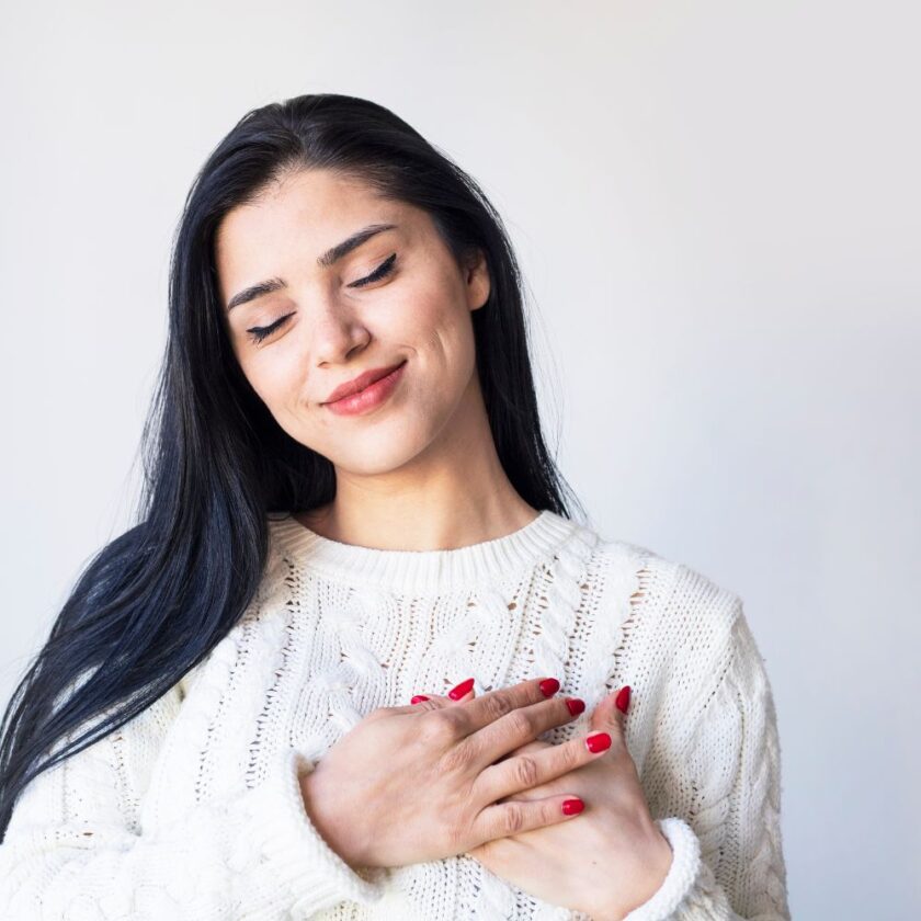 woman who is looking after herself with self love
