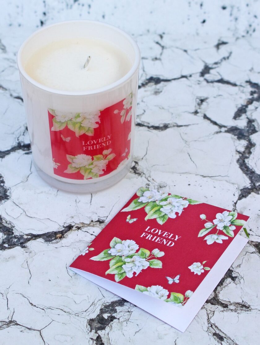 Bright Blooms Boxed Candle and Lovely Friend Card