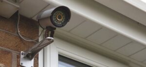 CCTV camera set up outside a home