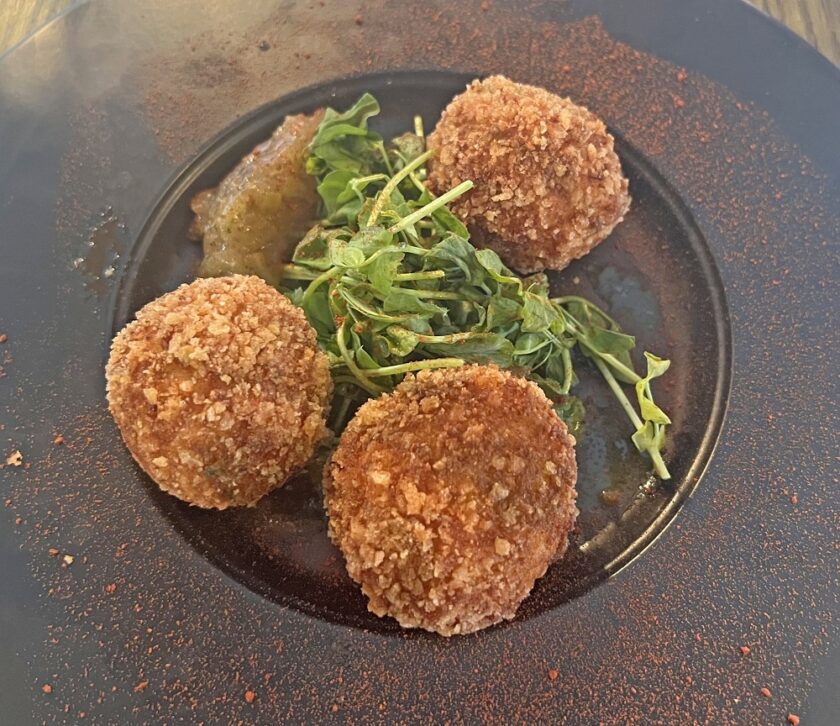 Three Horseshoes Leek Goats Cheese Bon Bons