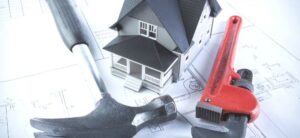 small model house with tools