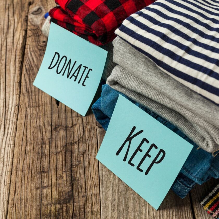 donate keep piles