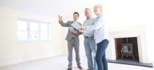 older people looking around a retirement home