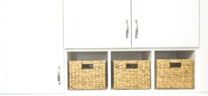 storage cupboards with bags in them