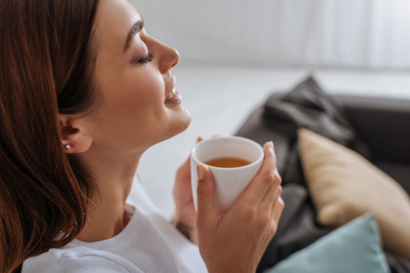 Woman taking some time out with a nice drink