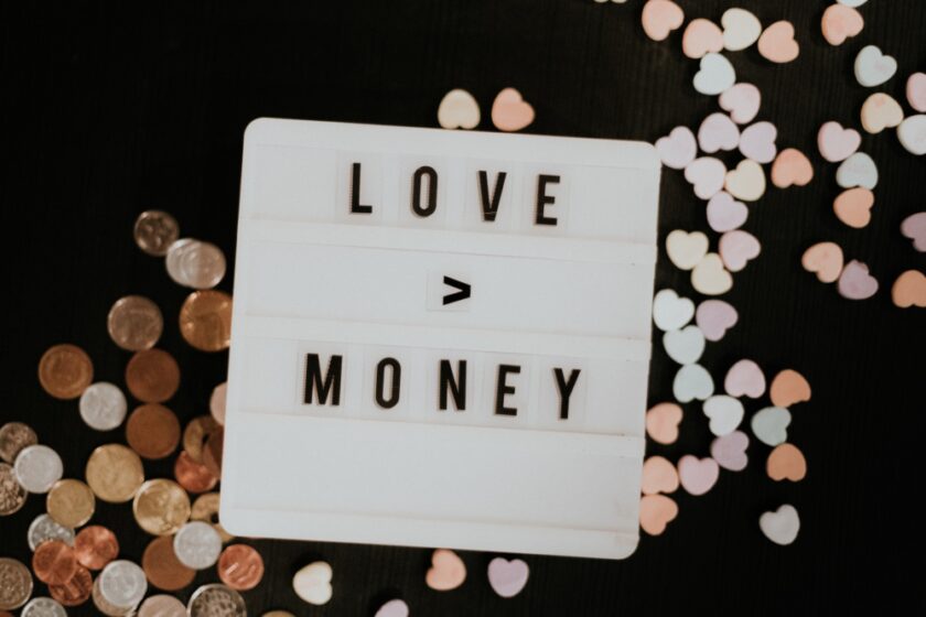 Love > Money on a Light Box