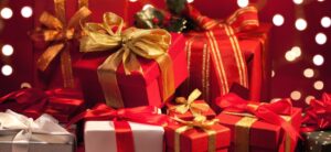 pile of christmas gifts