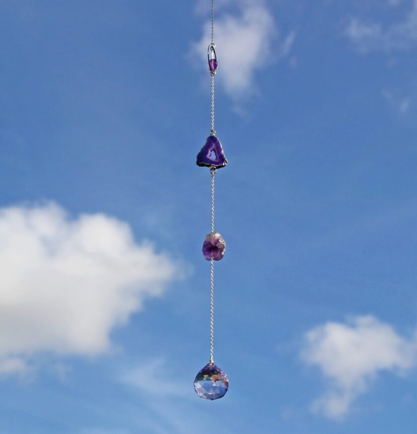 Raw Amethyst Crystal Window Suncatcher