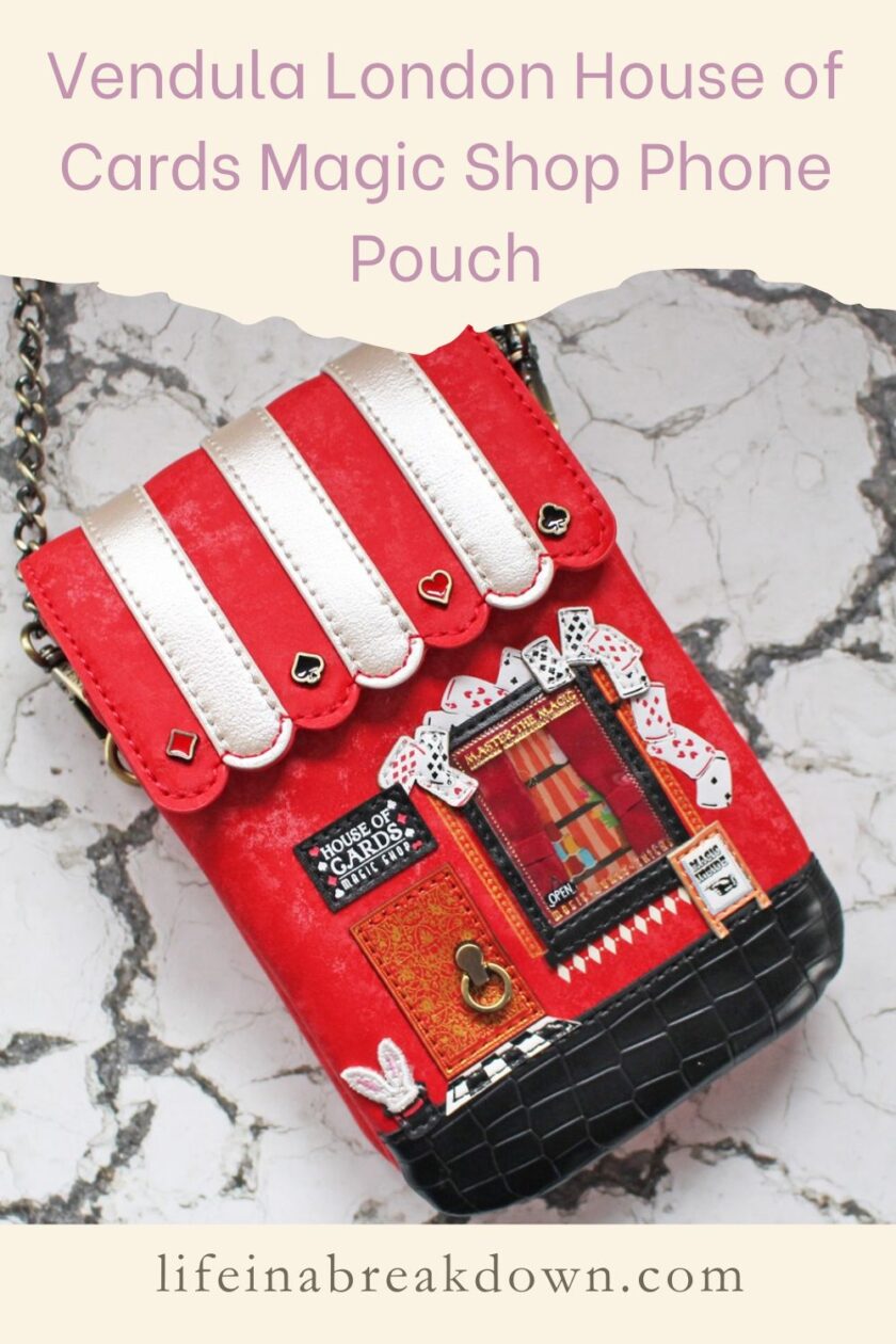 Are you looking for a new phone pouch to keep your phone safe while out, then check out the Vendula London House of Cards Magic Shop Phone Pouch.