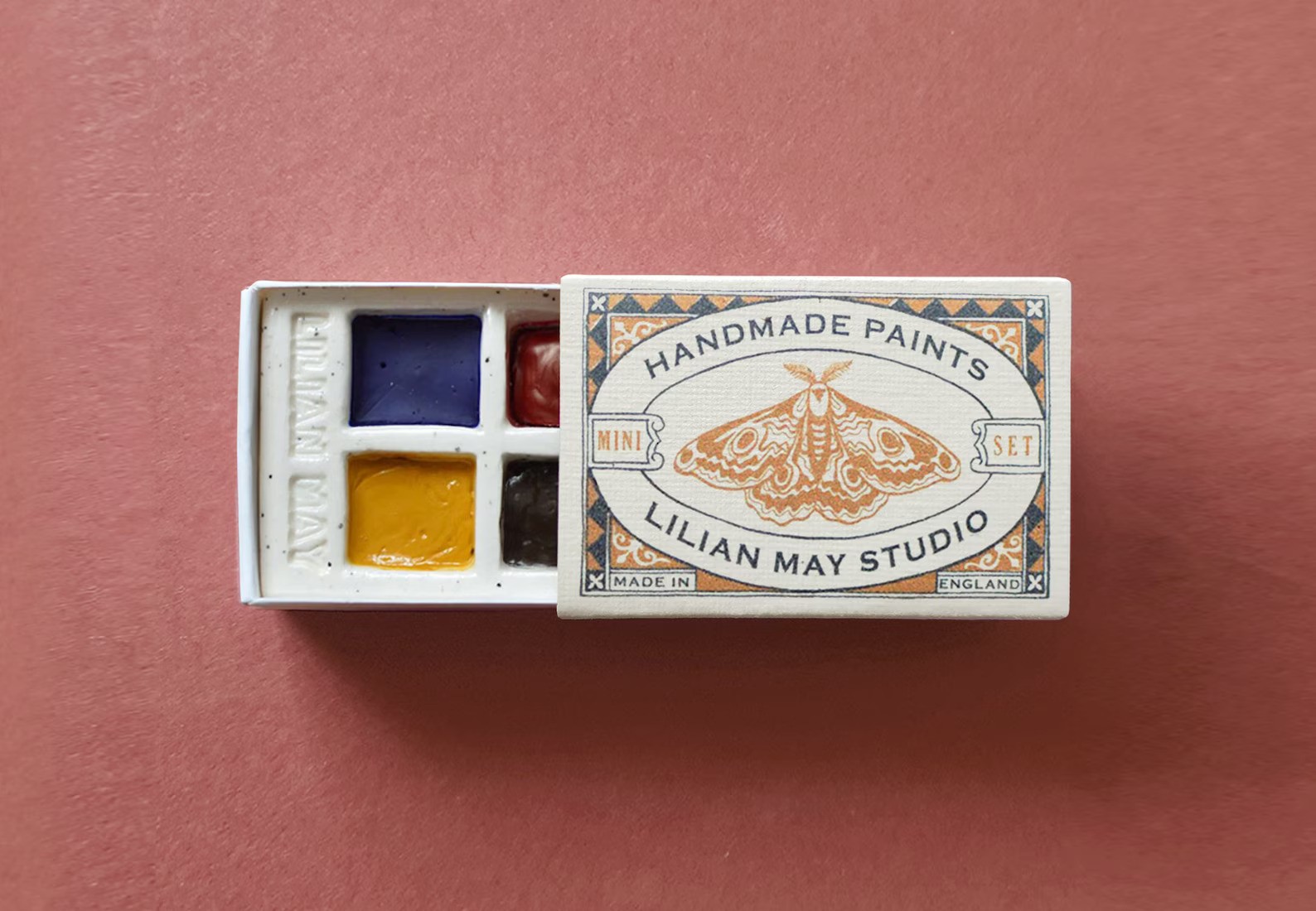 Handmade Watercolour Matchbox Paint Set -Lilian May Watercolour