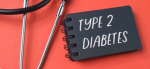 type 2 diabetes written on a pad