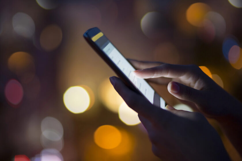 Mobile phone in someone’s hand